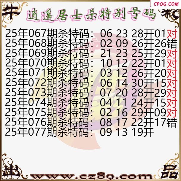 七乐彩2025077期逍遥居士杀特别号码图谜