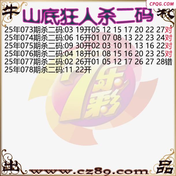 七乐彩2025078期山底狂人杀二码图谜