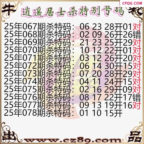 七乐彩2025078期逍遥居士杀特别号码图谜