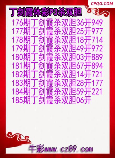 25年185期丁剑霞体彩P3杀双胆图