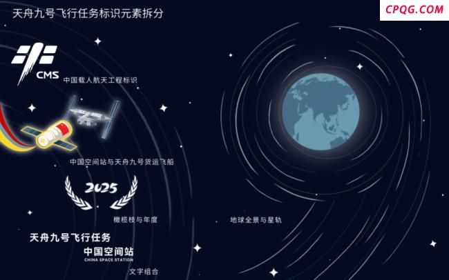揭秘天舟九号飞行任务标识设计理念 精准协作与视觉张力