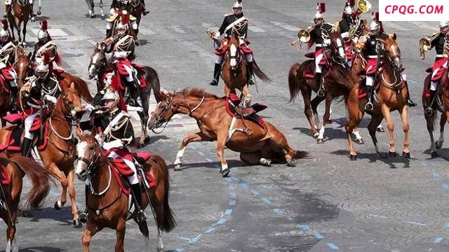 军马失控！法国国庆阅兵出丑被全网直播，马克龙一脸无奈