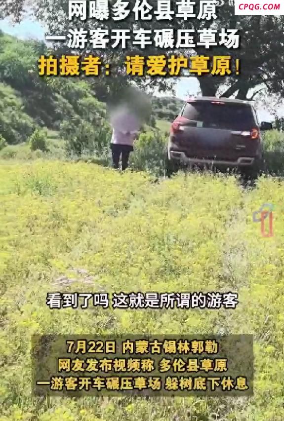 内蒙古多伦县草原一游客驾车驶入草场 牧民回应