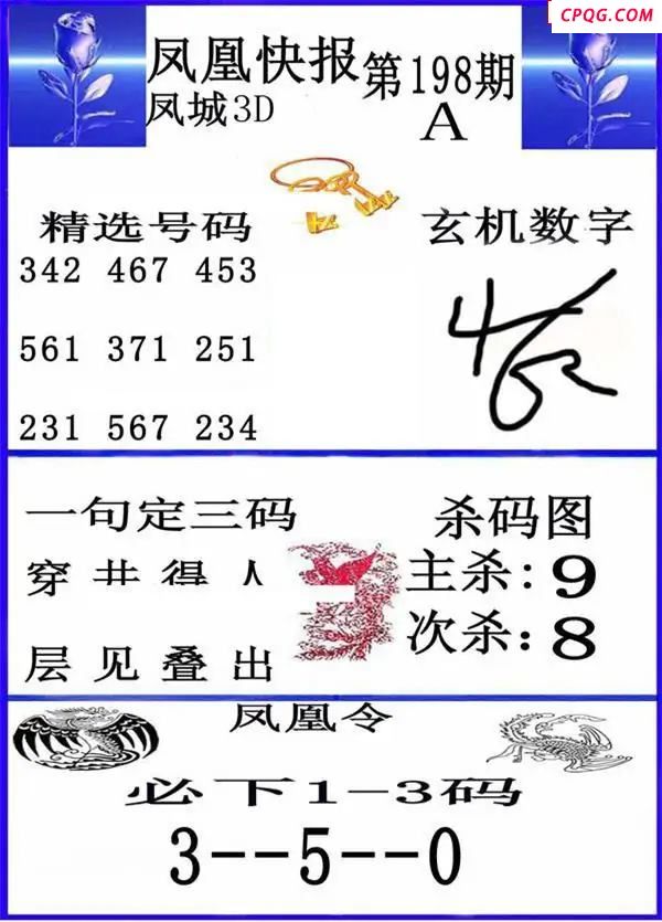 凤凰快报2025198期3d图谜