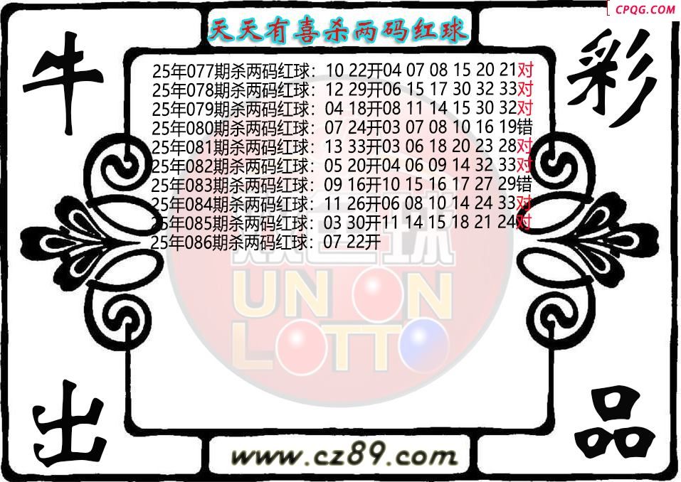 双色球086期天天有喜杀两码红球图迷