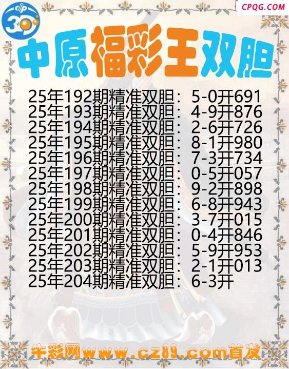 中原福彩王双胆204期3d图谜
