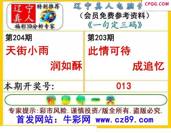 辽宁真人一句定码204期3D图谜