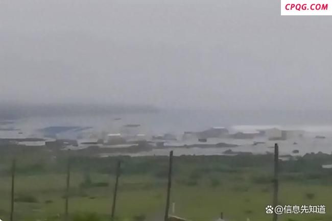 俄罗斯民众遛狗遇海啸快速逃离