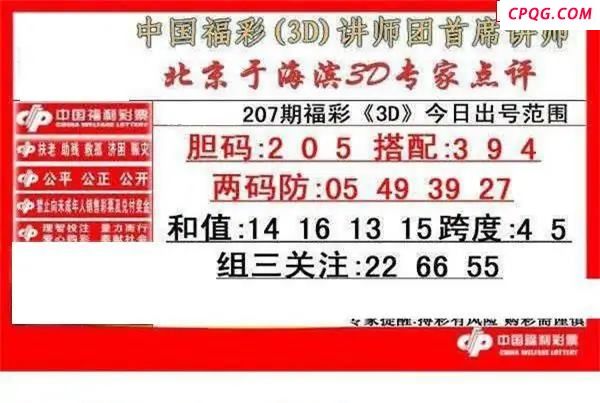 于海滨专家点评2025207期3d图谜