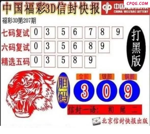 信封快报2025207期3d图谜