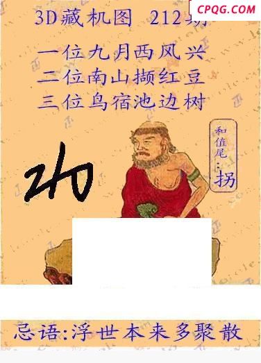 正版藏机25年212期3D图谜
