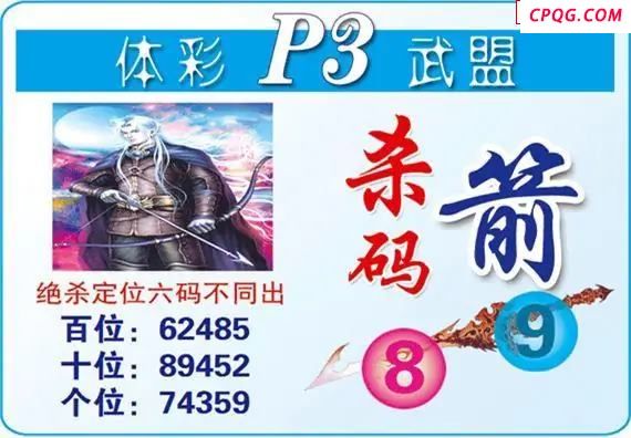 体彩P325年图迷213期 武盟杀码箭图