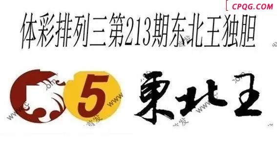 体彩P32025年213期 东北王独胆图