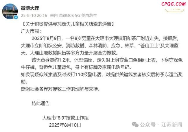 8岁自闭症男孩大理苍山失联