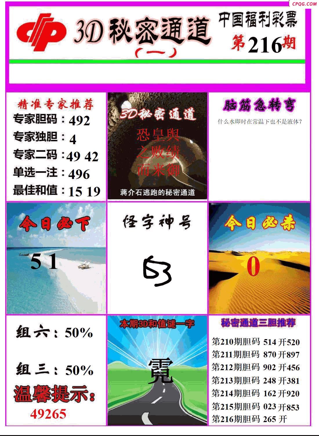 秘密通道2025216期3d图谜