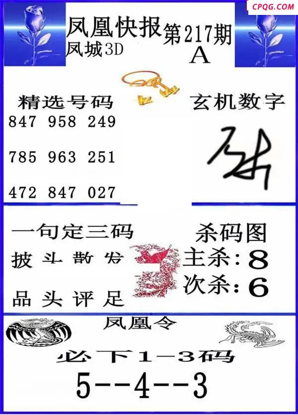 凤凰快报2025217期3d图谜