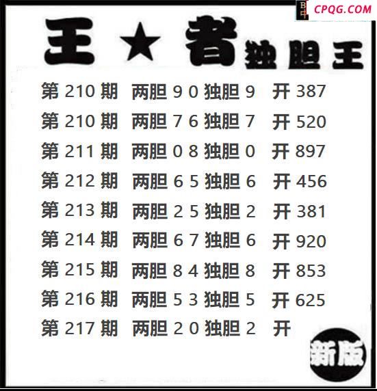 王者独胆2025217期3d图谜