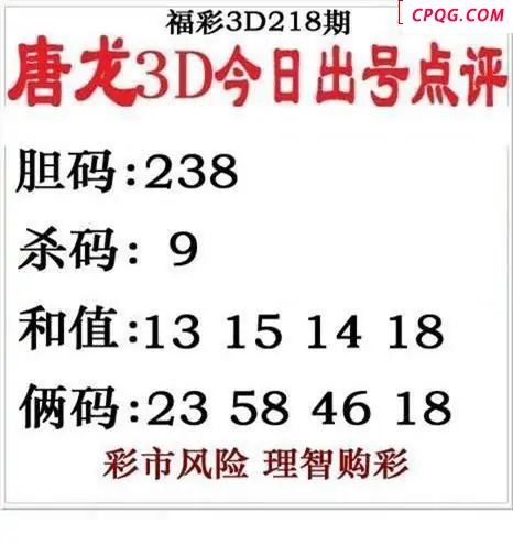 唐龙点评2025218期3d图谜