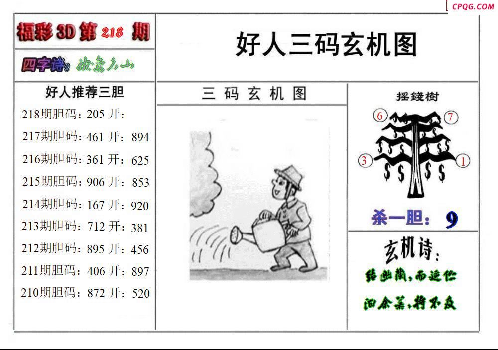 好人玄机图2025218期3d图谜