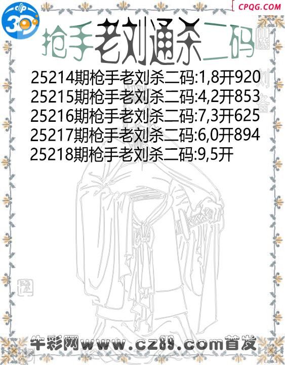 抢手老刘通杀二码218期3d图谜