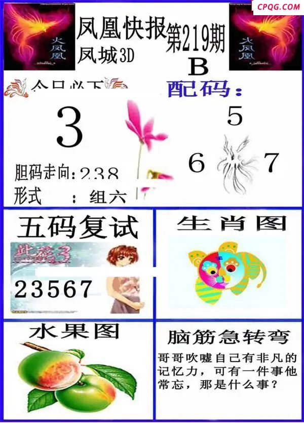 凤凰快报2025219期3d图谜