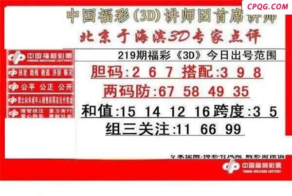 于海滨专家点评2025219期3d图谜