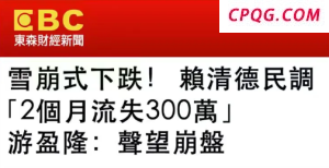 民调崩盘！赖清德倒行逆施遭岛内民意唾弃