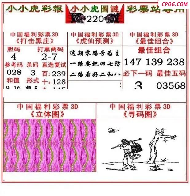 小小虎彩报2025220期3d图谜