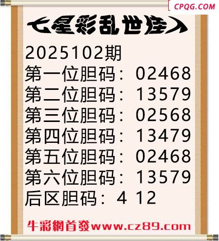 七星彩2025年102期乱世佳人五码图谜