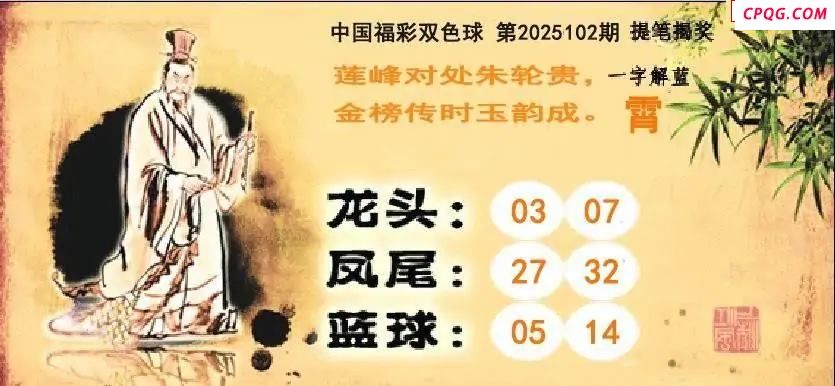 提笔揭奖25年102期双色球图谜