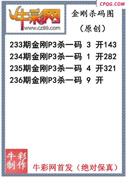 金刚杀码237期体彩P3图迷（原创）
