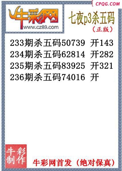 七夜杀码237期体彩P3图谜（原创）