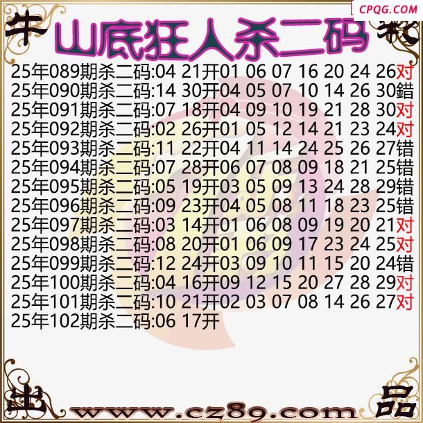 七乐彩2025102期山底狂人杀二码图谜