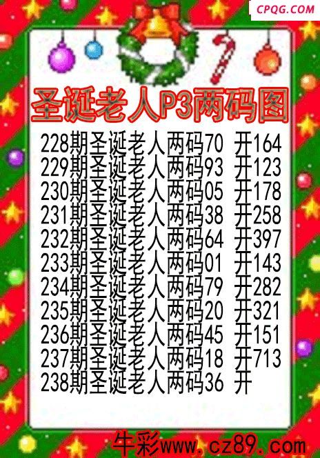25年238期圣诞老人P3两码图