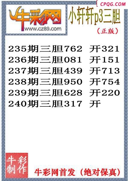 小轩轩三胆240期体彩P3图谜（原创）