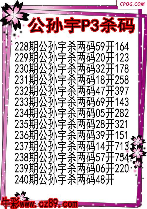 25年240期公孙宇P3杀码图