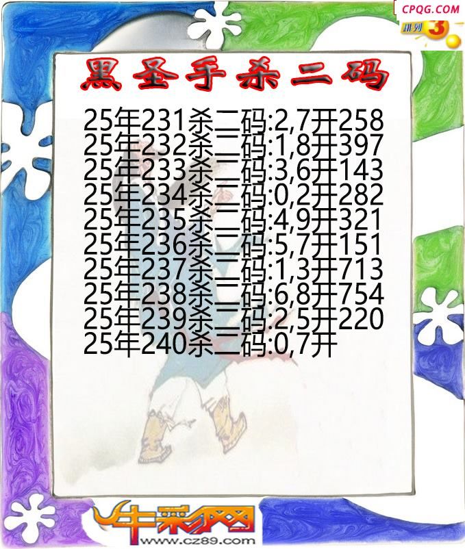黑圣手杀二码240期体彩P3图谜
