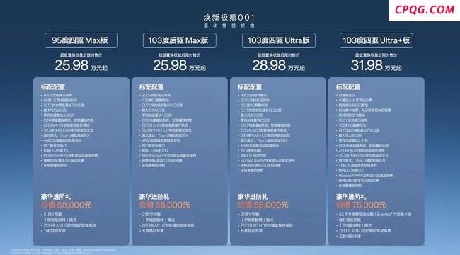 焕新极氪001售26.98万元起 全系标配多项升级