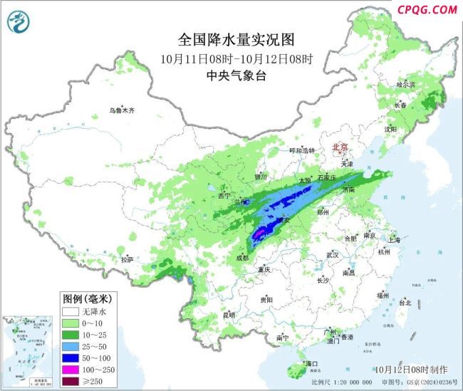 四川到河南一带有大到暴雨